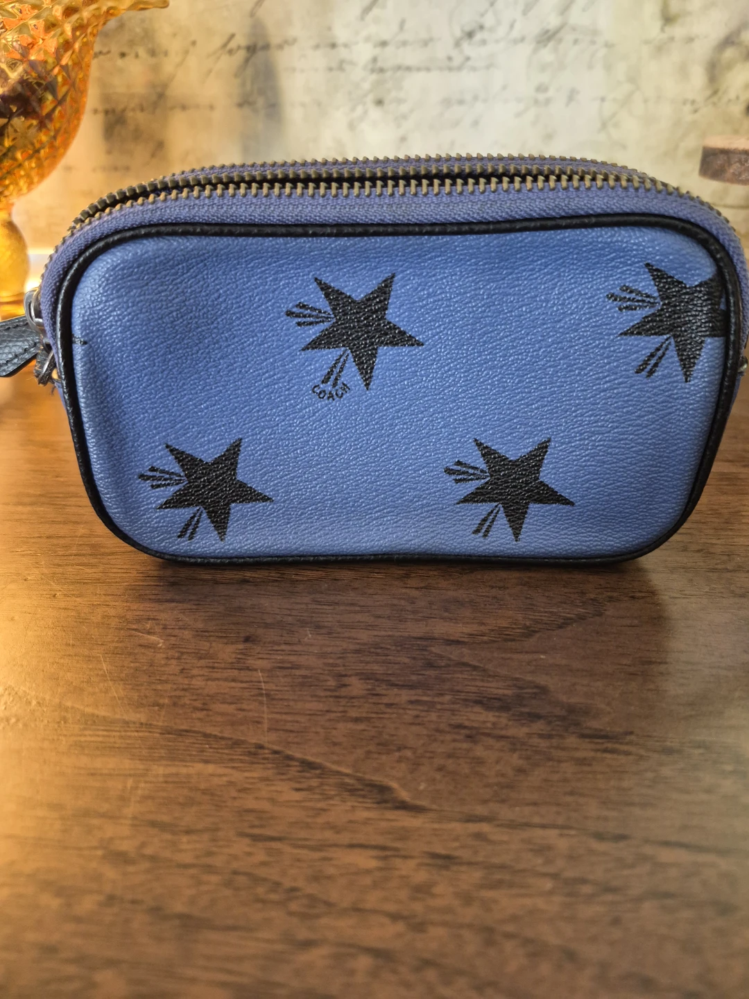 Coach Y2K Periwinkle Blue Star Print Double Zip Crossbody Bag - photo 4