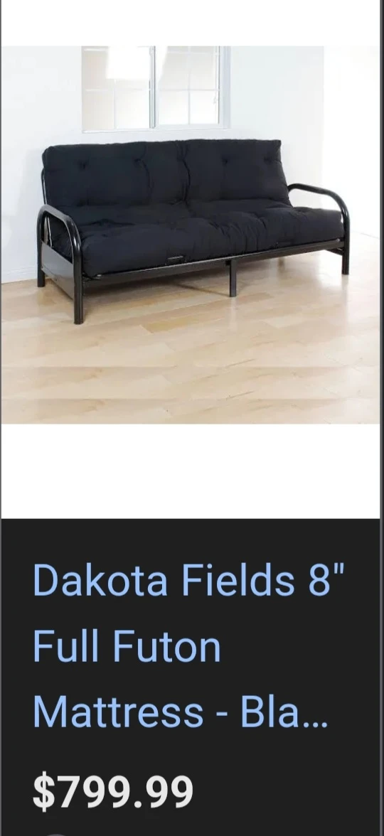 Dakota Fields 8" Full Futon Mattress - Black