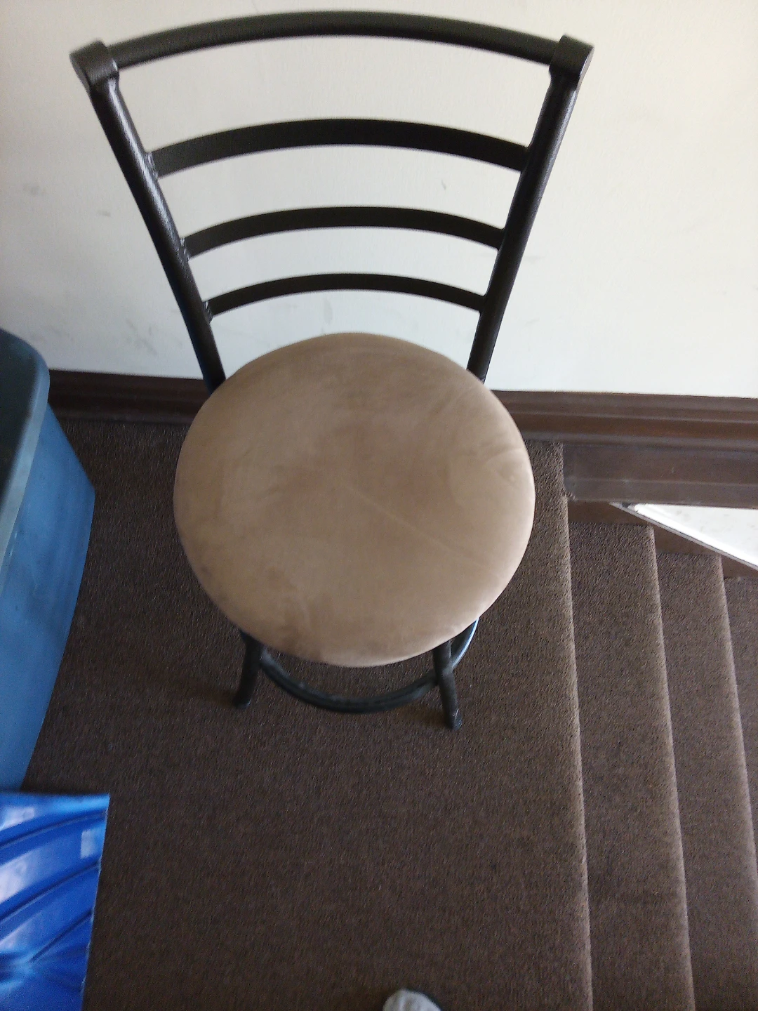 Metal Bar Stool with Padded Seat - photo 2