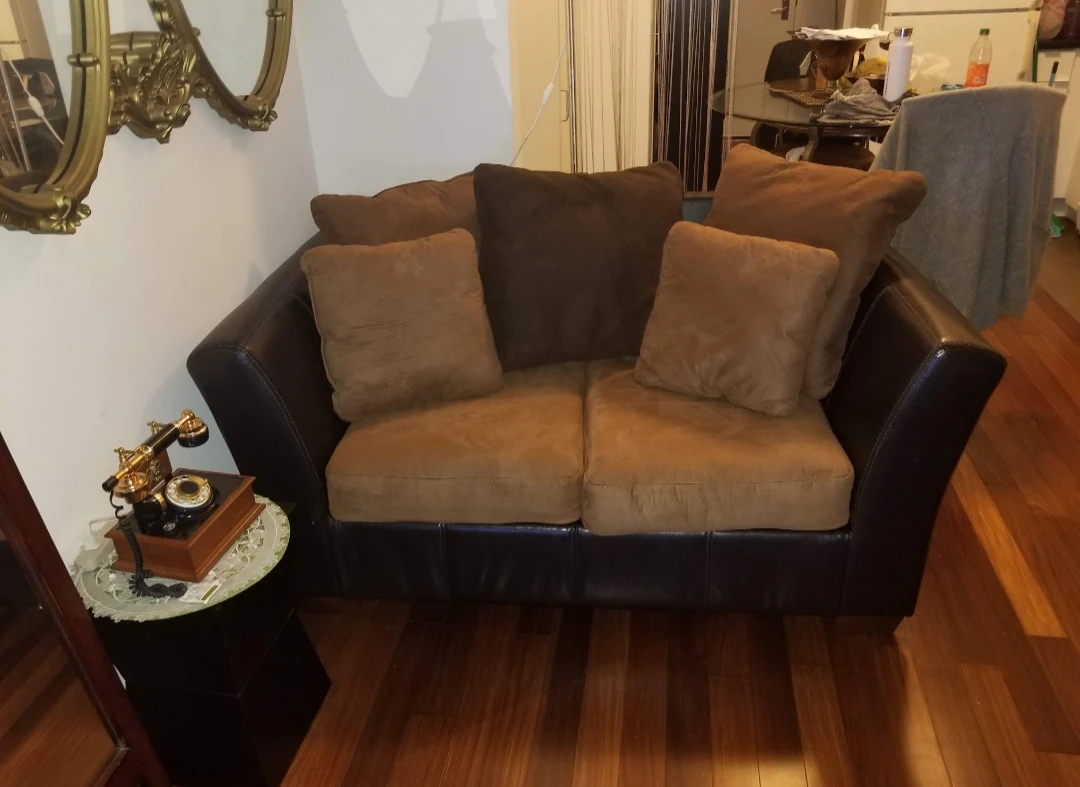 Brown Loveseat, Shag Rug - photo 2