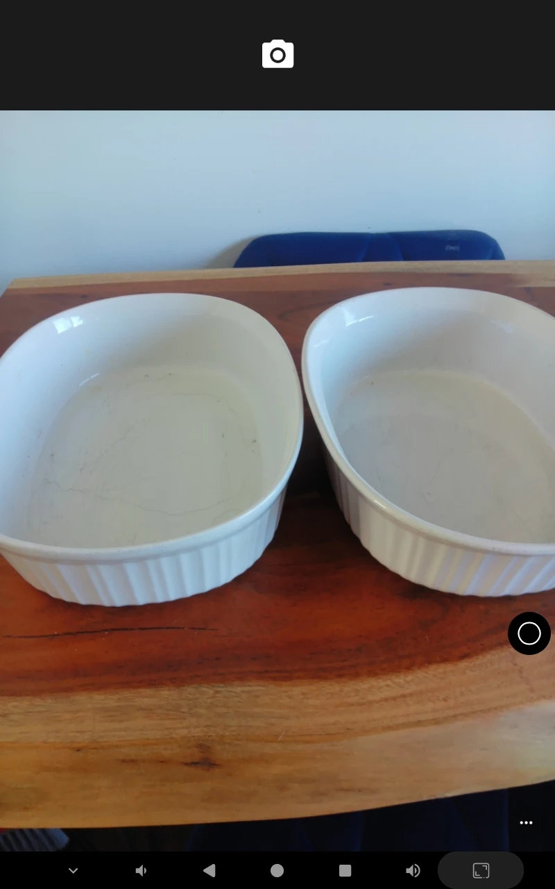 Set of 2 White Ceramic Oval Baking Dishes