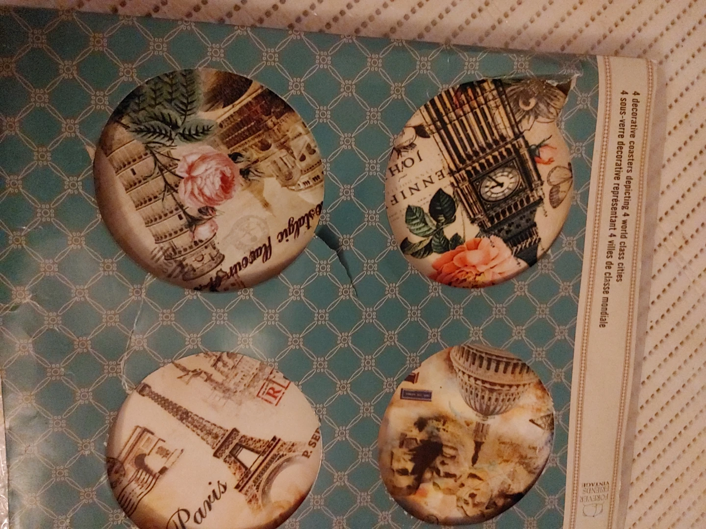 4 Decorative Coasters - World Cities