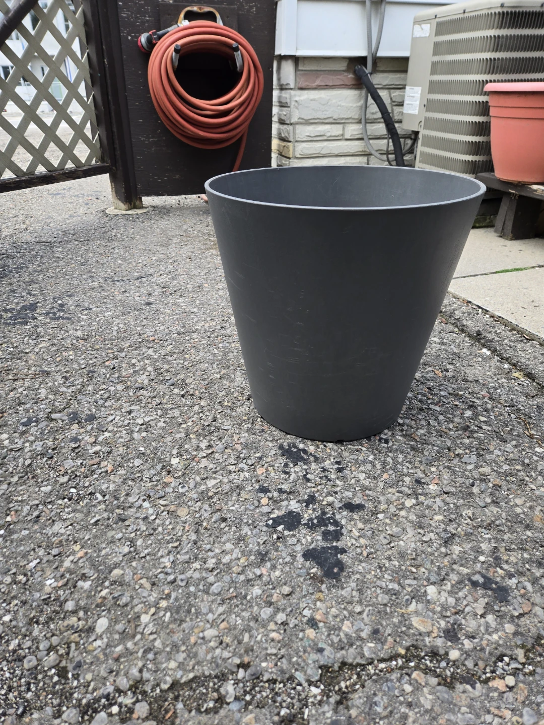 Grey Plastic Planter Pot
