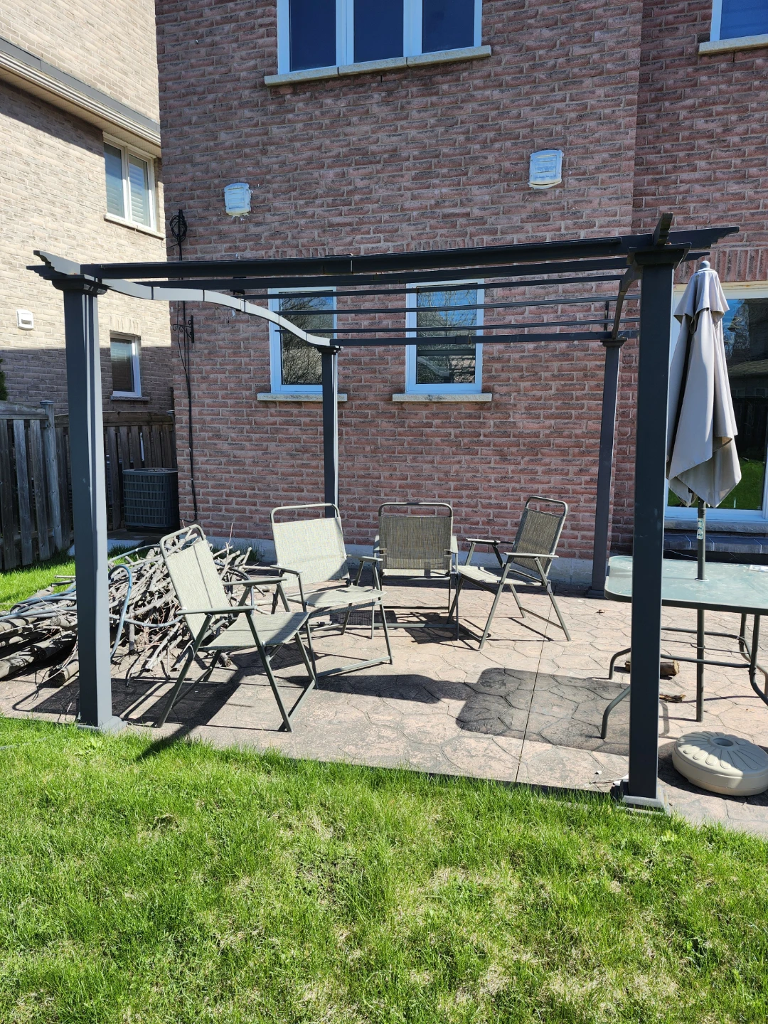 Outdoor Metal Pergola with Chairs