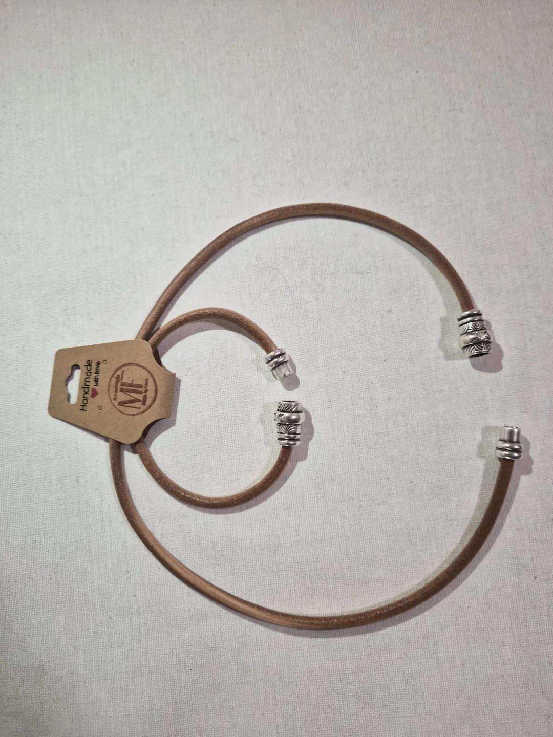 MF "Art and Style" Handmade Leather Necklace and Bracelet Set - photo 3