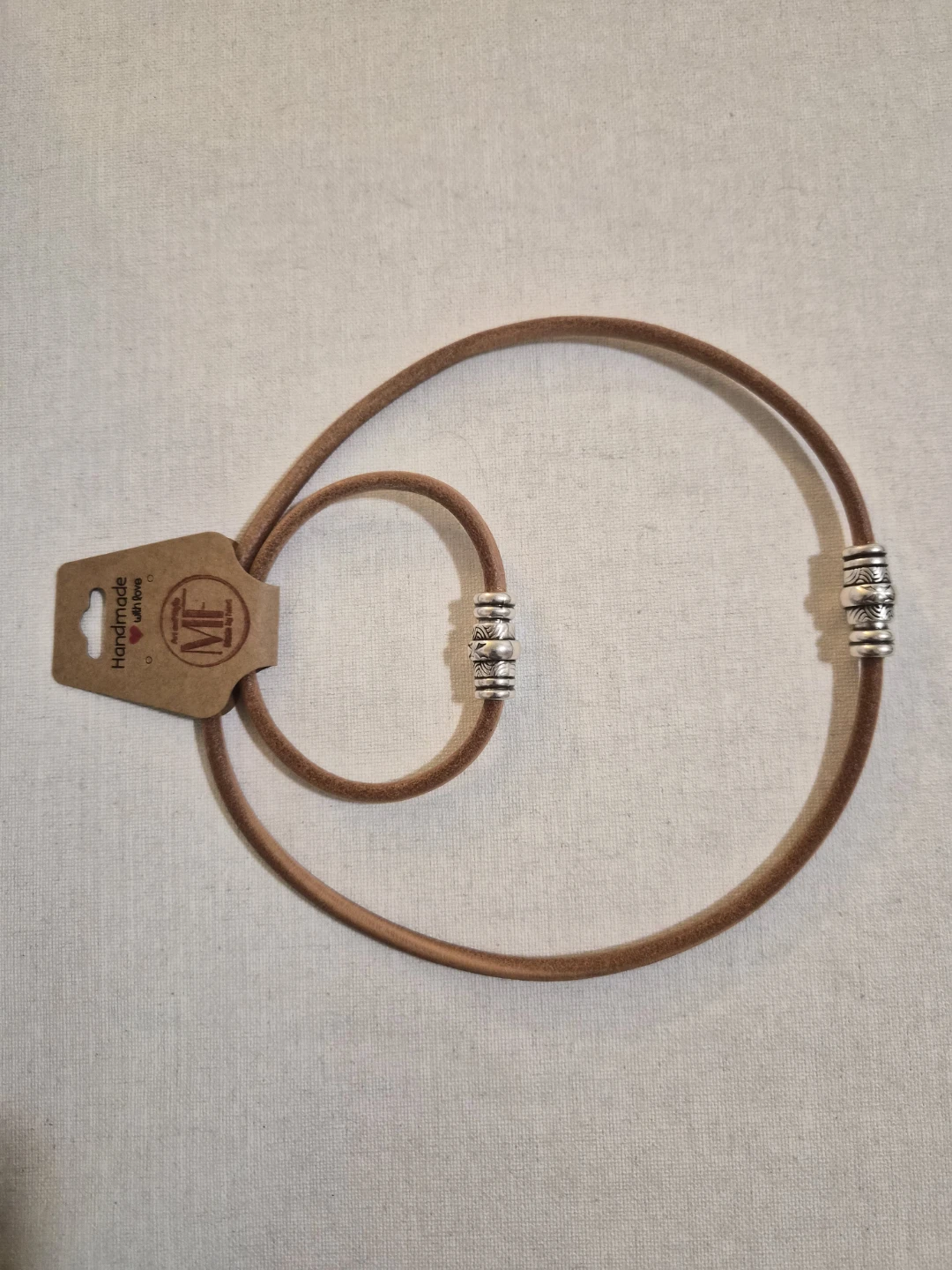 MF "Art and Style" Handmade Leather Necklace and Bracelet Set - photo 4