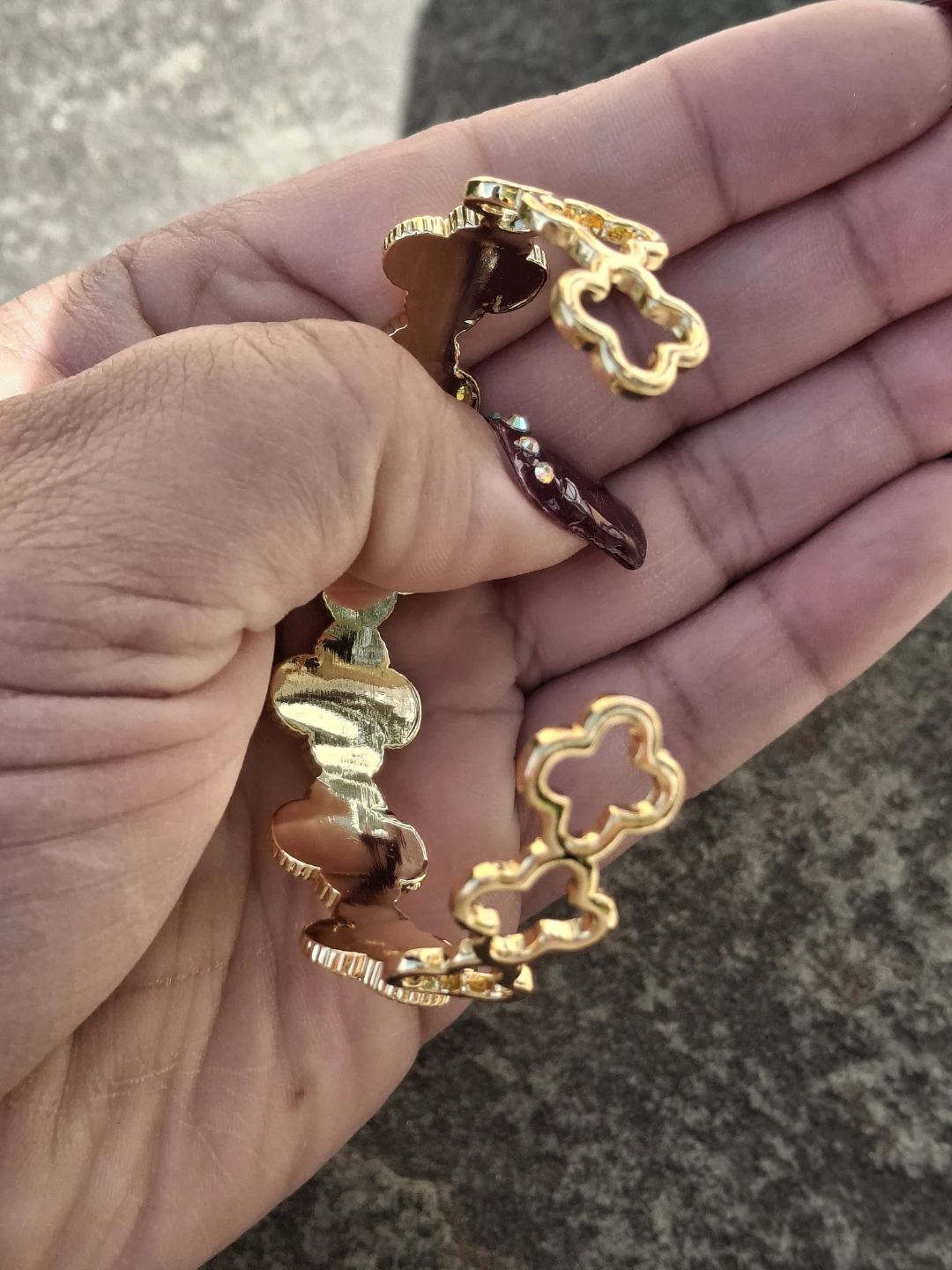 Gold Clover Bracelet and Ring Set - photo 4