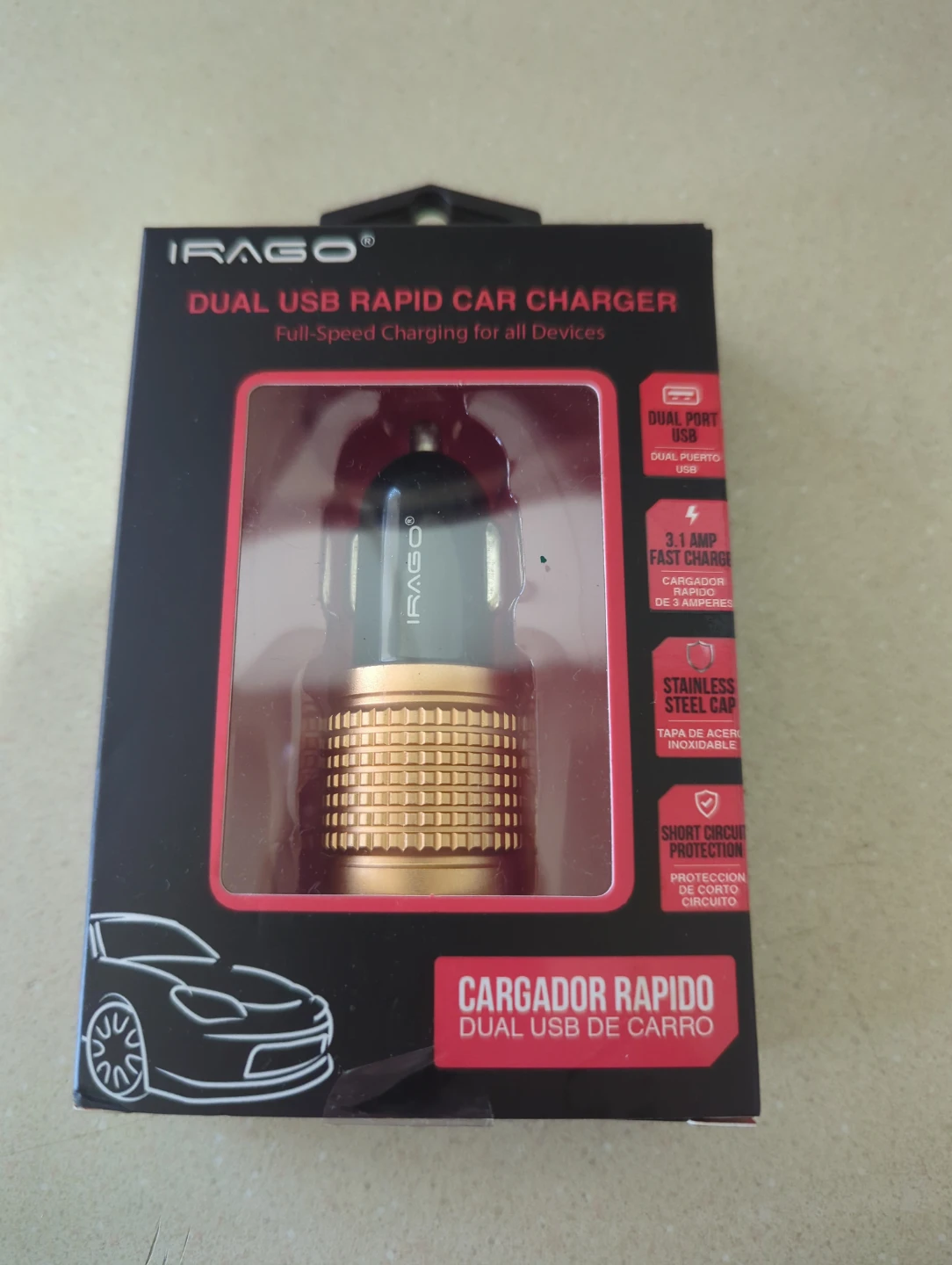 IRAGO Dual USB Rapid Car Charger
