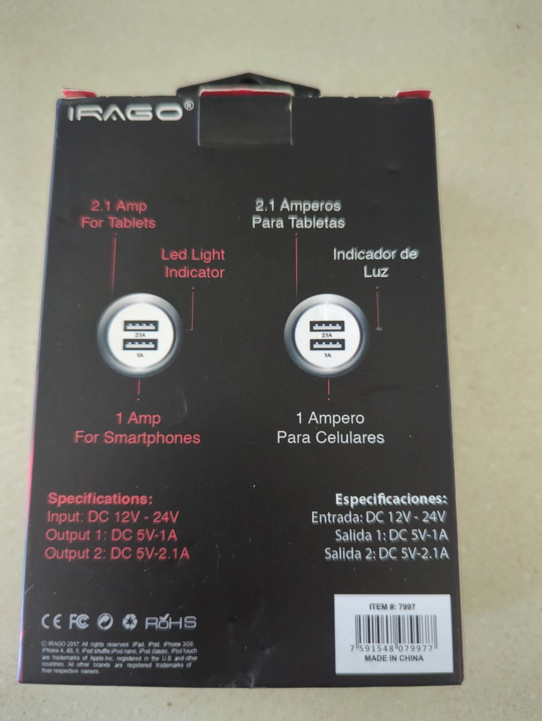 IRAGO Dual USB Rapid Car Charger - photo 2