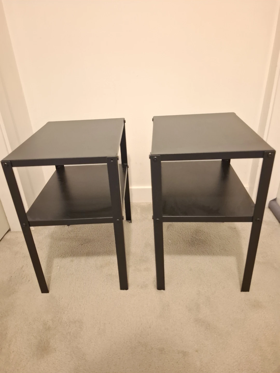 Set of 2 Black Metal Side Tables - photo 3