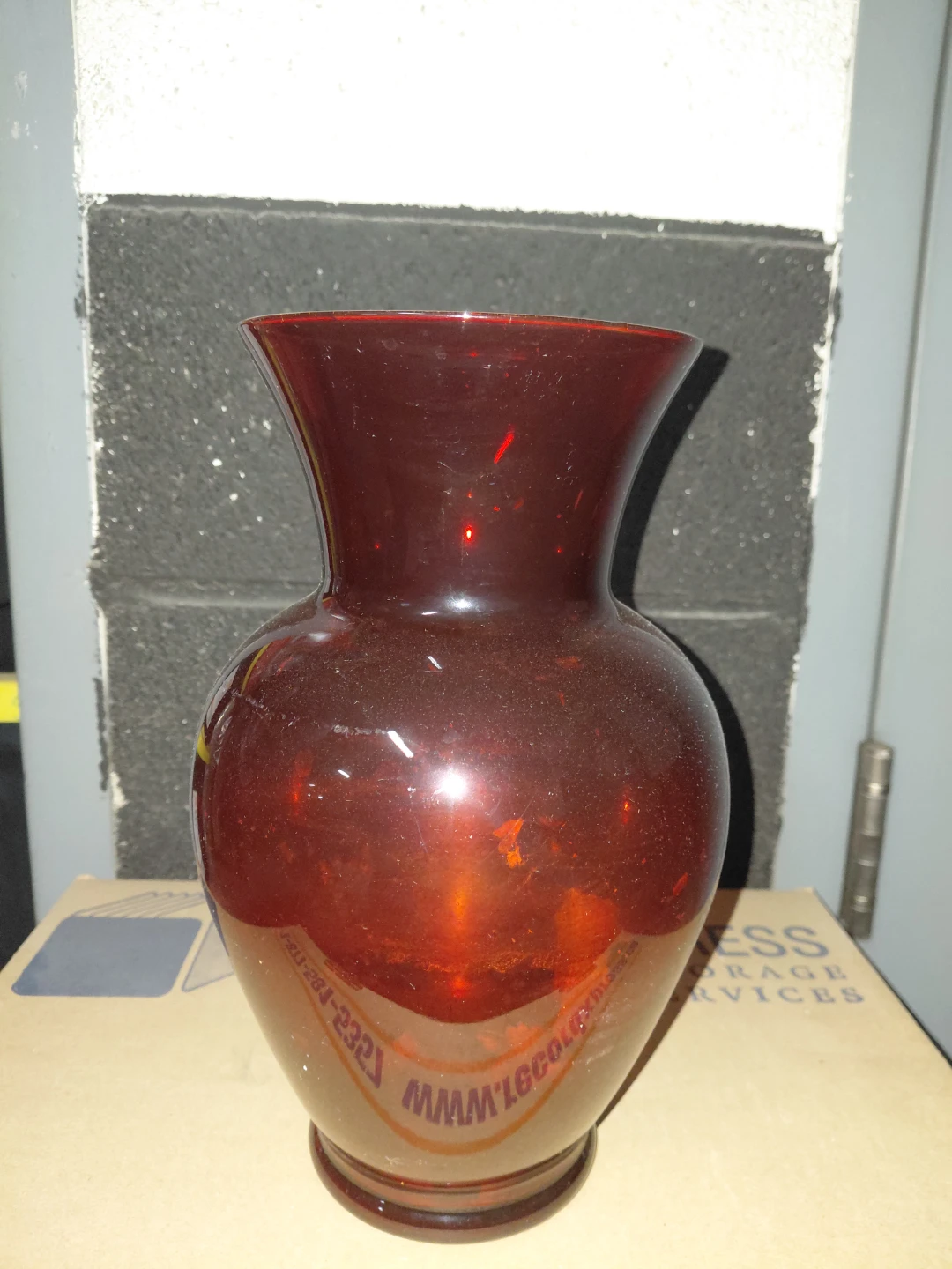 Dark Red Glass Vase - photo 2