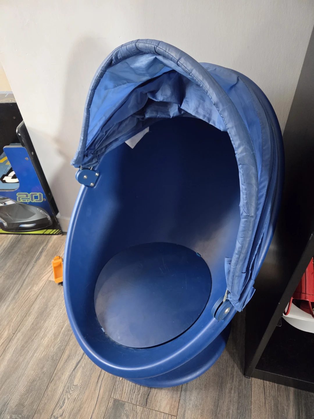 Blue Pod Swing Chair $40