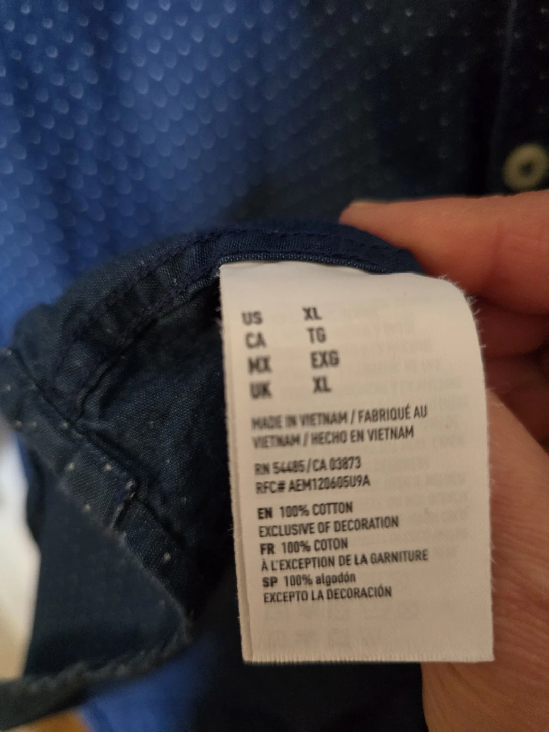 American Eagle Indigo Classic Fit Dot Long Sleeve Shirt XL - photo 3