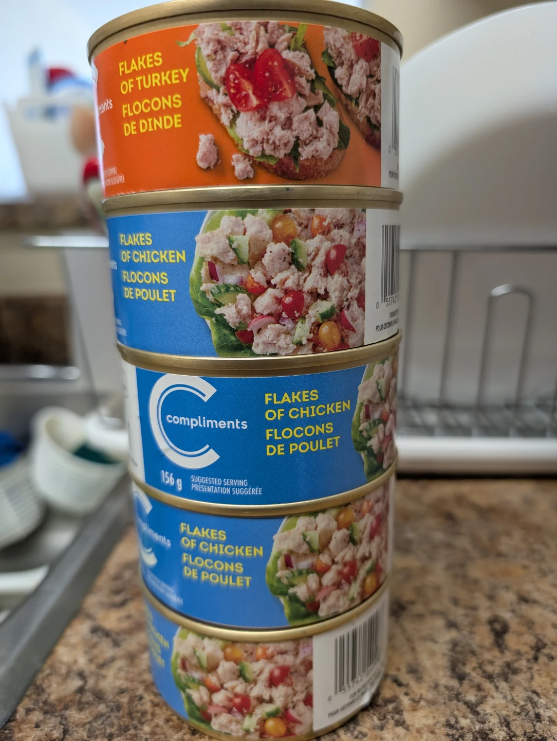 4 Chicken and 1 Turkey in can (take all)