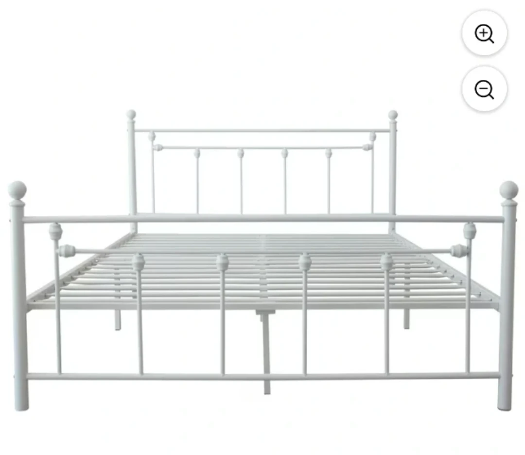 🌱White Metal Bed Frame