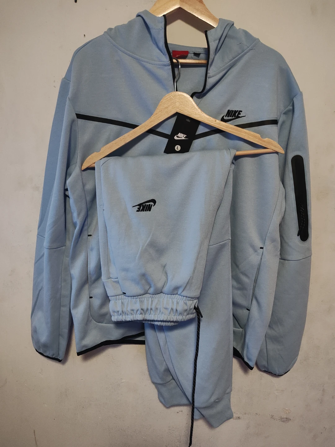 Nike Tech Fleece Tracksuit Set Light Blue Size L