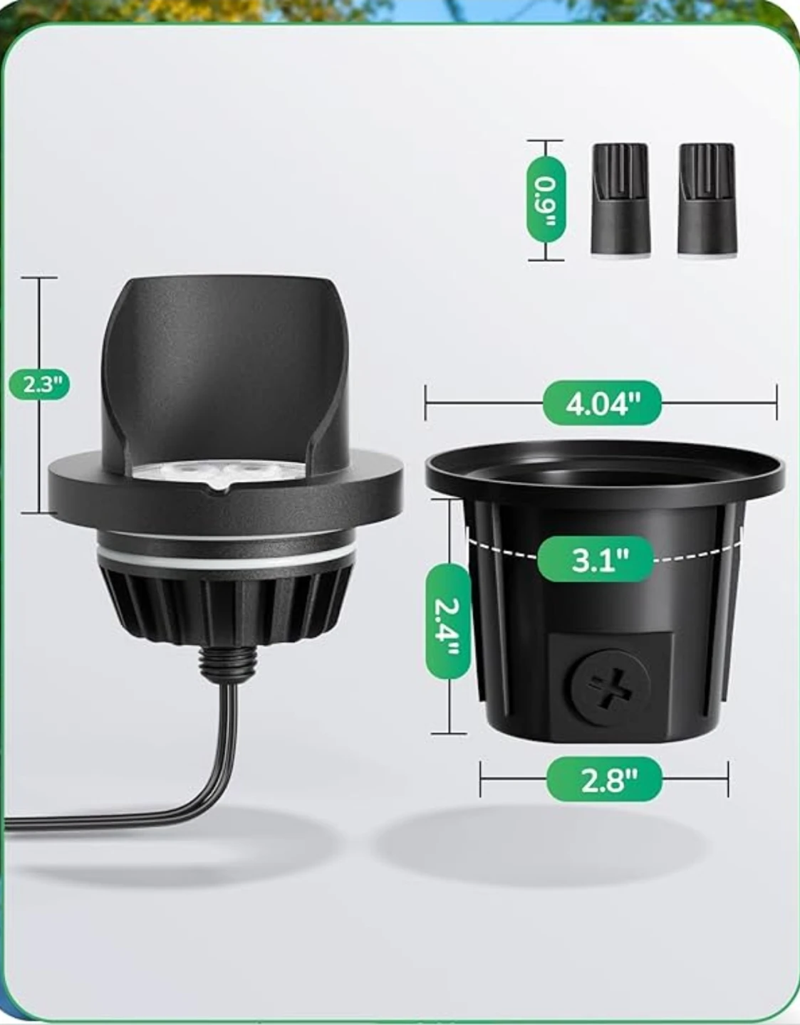 Set of 8 Black Outdoor Landscape Spotlights - 8W LED, 3000K - photo 4