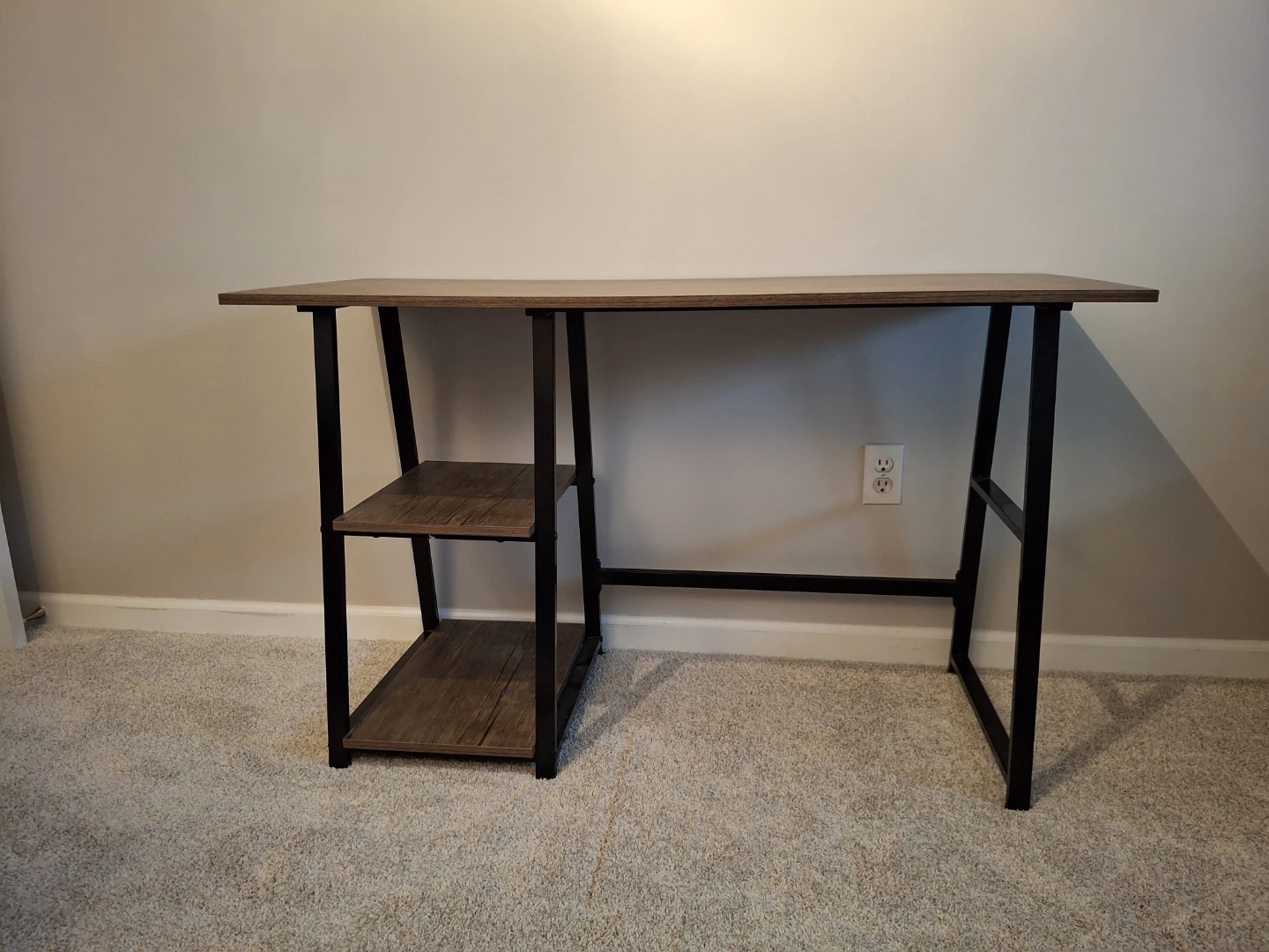 Wood Grain Desk with Shelves 🌱