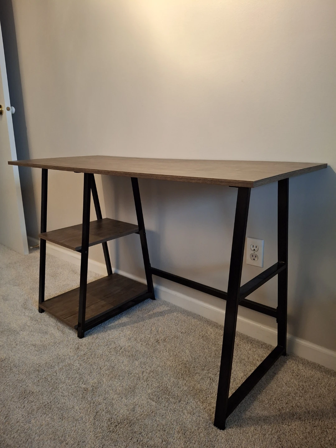 Wood Grain Desk with Shelves 🌱 - photo 2