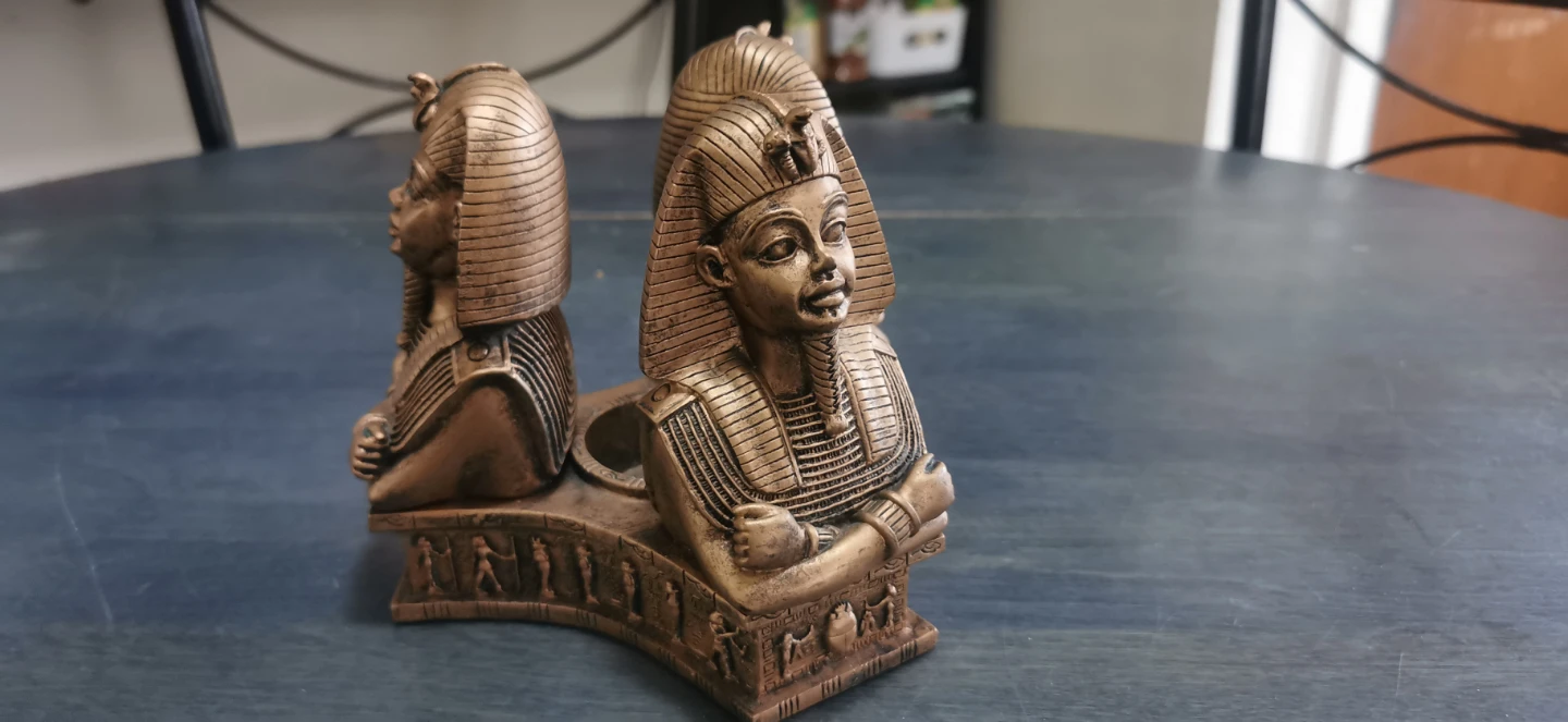 Egyptian Sphinx Busts Candle Holder - photo 3