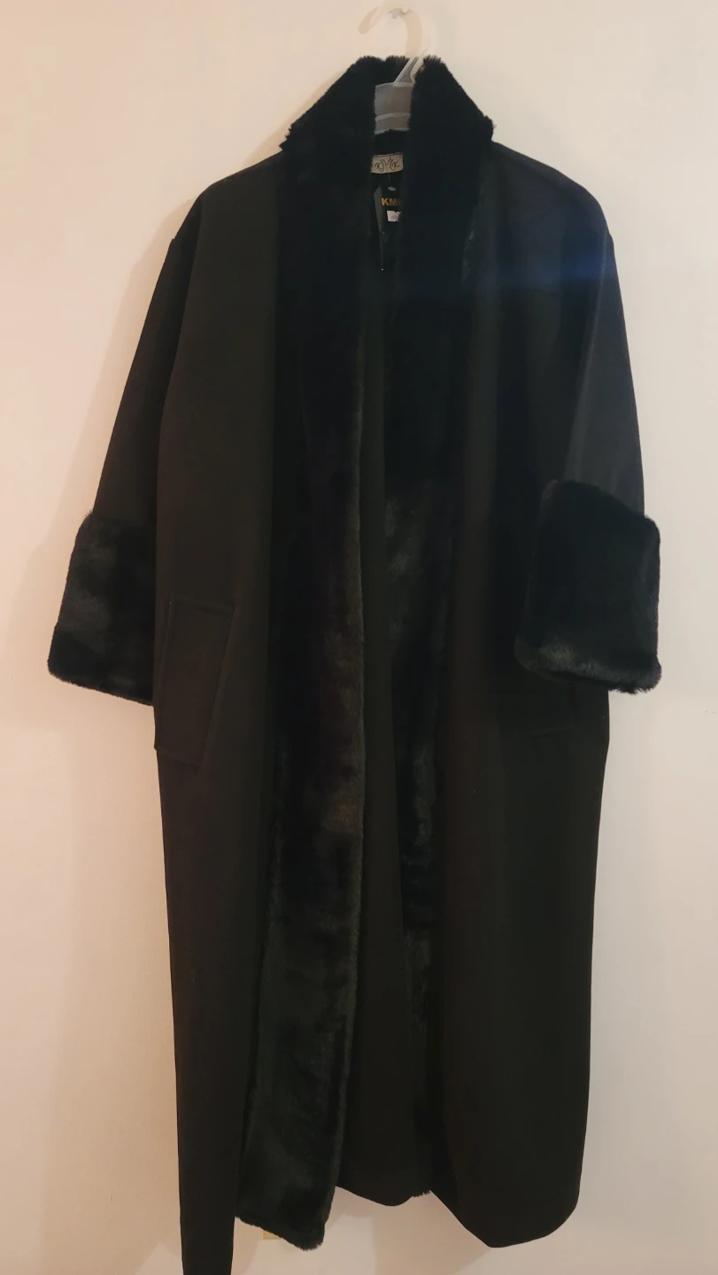 Black Fur Trimmed Coat