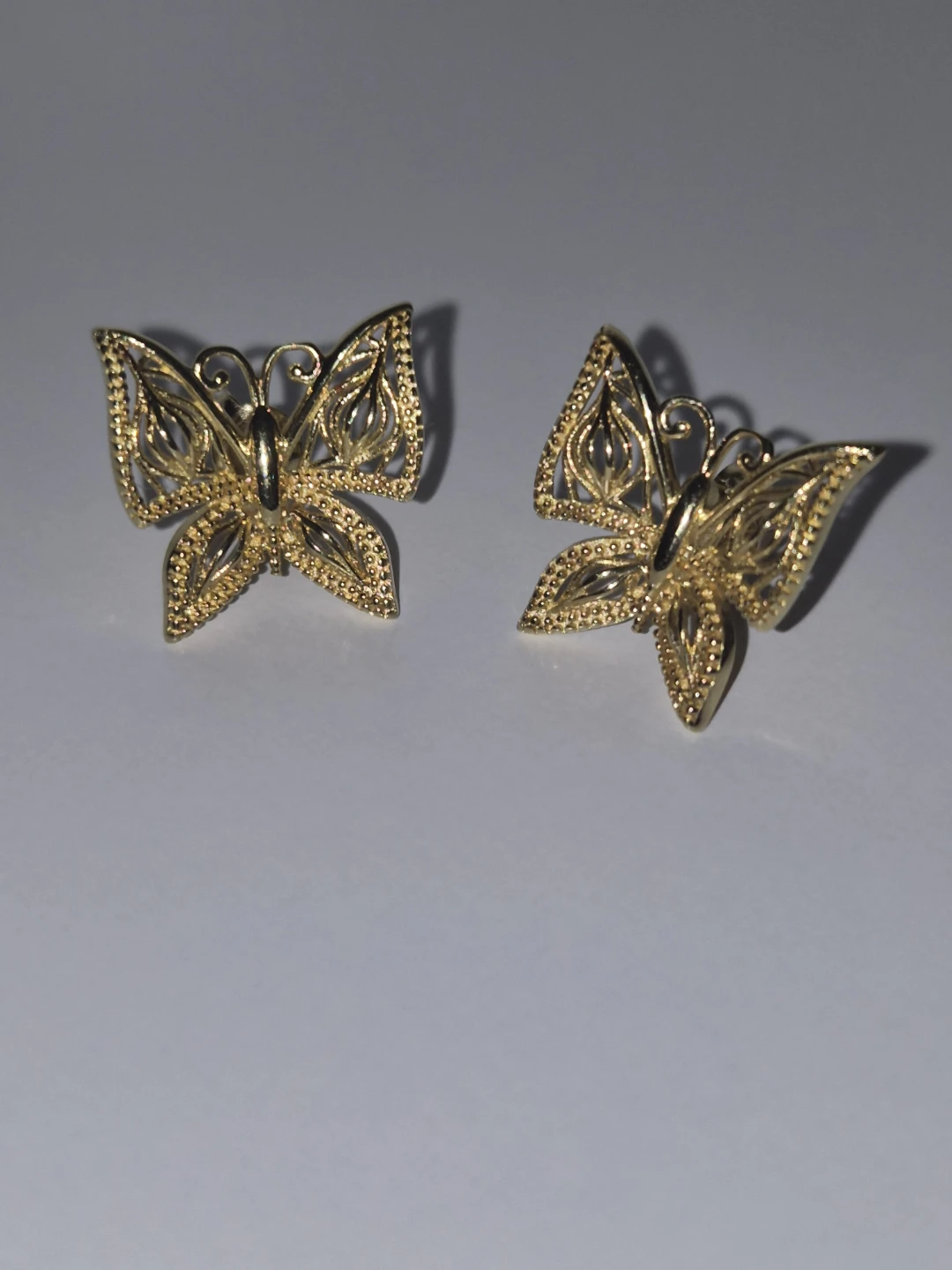 Real 18k Gold Butterfly Earrings - photo 3