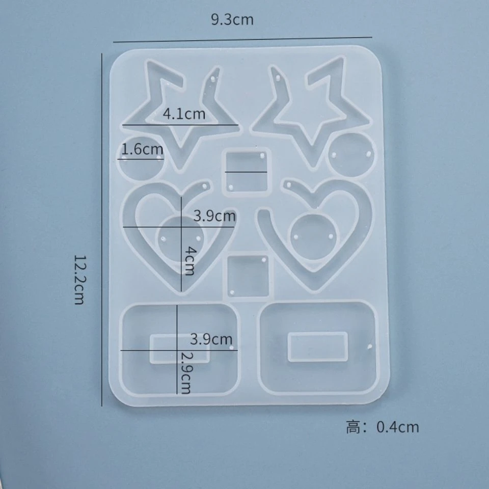 Resin Earring Molds with Star, Heart, and Square Shapes - photo 2