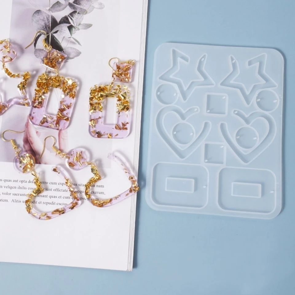 Resin Earring Molds with Star, Heart, and Square Shapes - photo 3