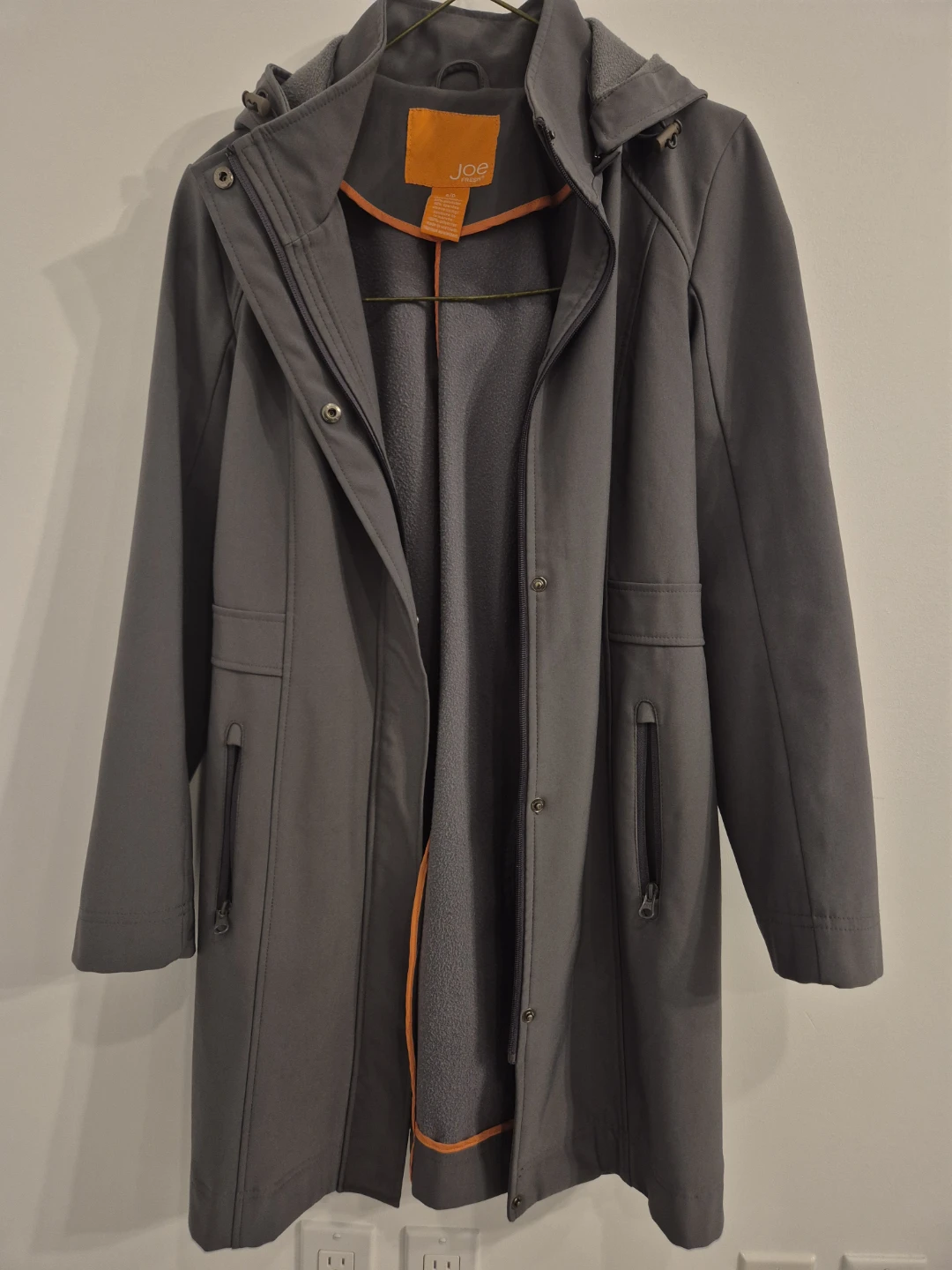 Joe Fresh Women's Grey Hooded Softshell Jacket