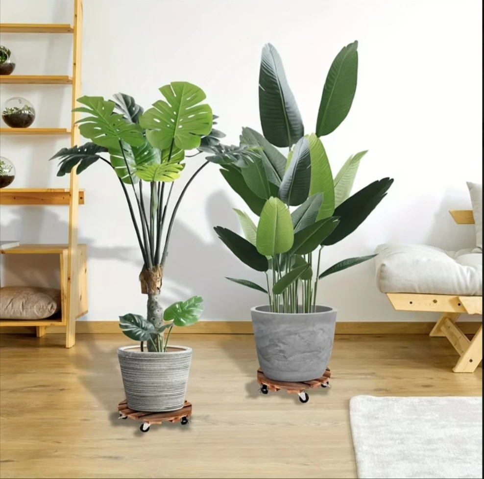 Two Sets of 12-Inch Round Plant Stands with Wheels, Sturdy ... - photo 3