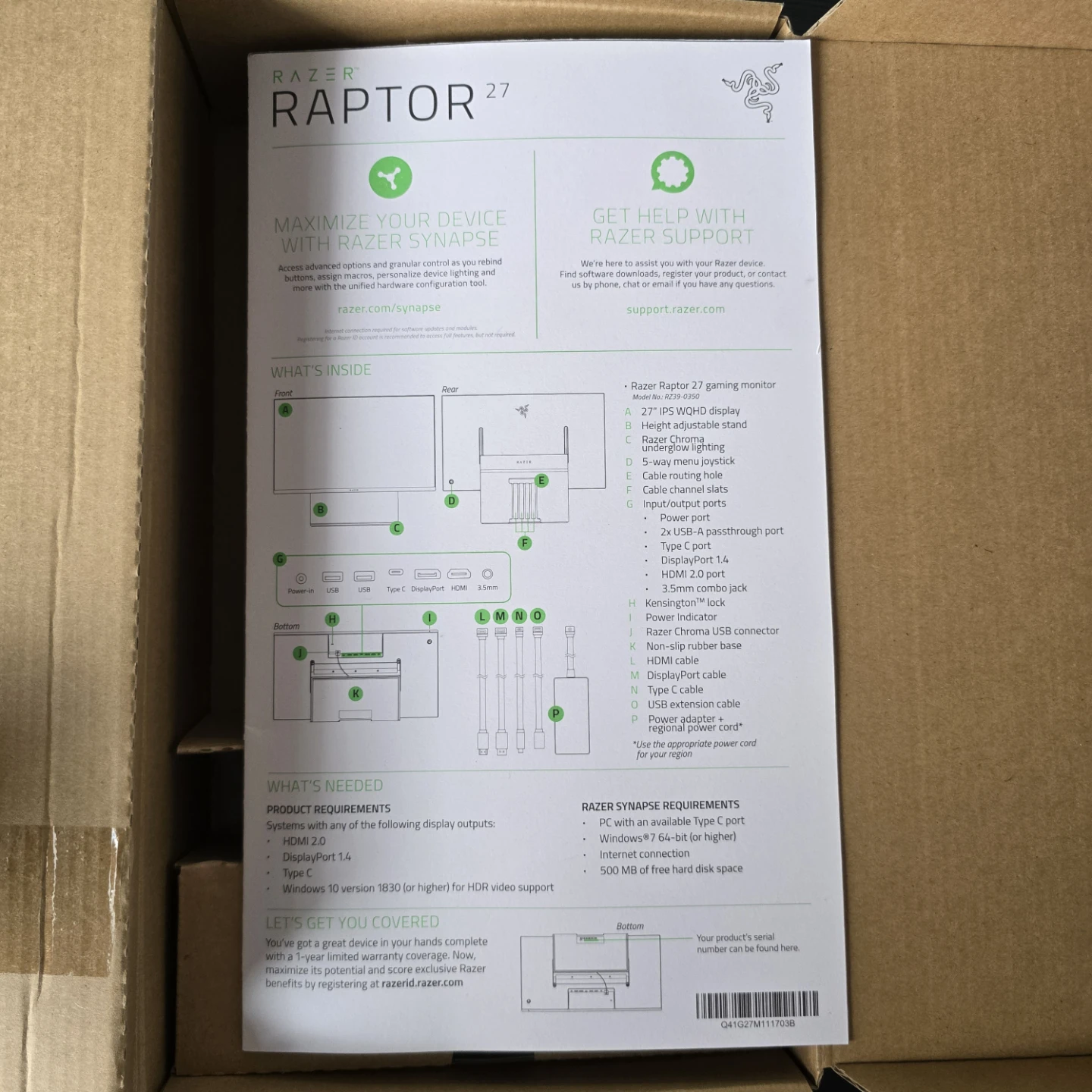 Razer Raptor 27 Gaming Monitor - photo 3