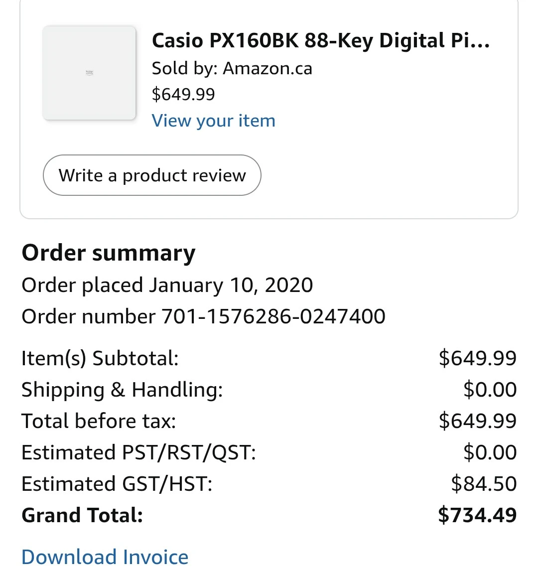 Casio PX160BK 88-Key Digital Piano with Stand - photo 2