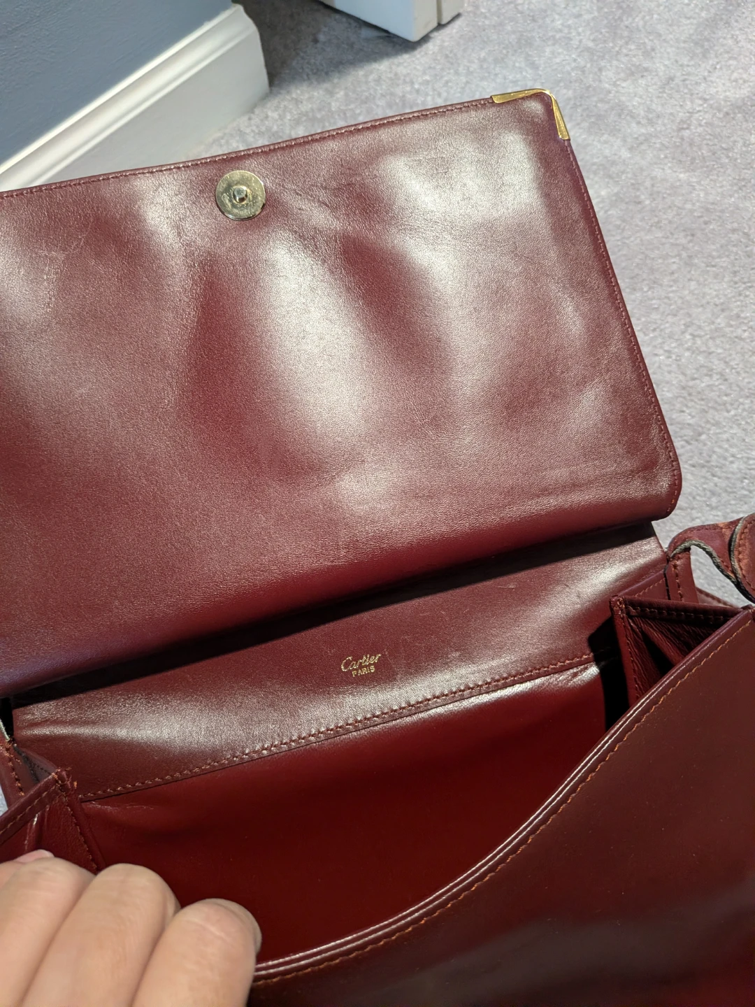 Cartier Burgundy Leather Shoulder Bag - photo 3