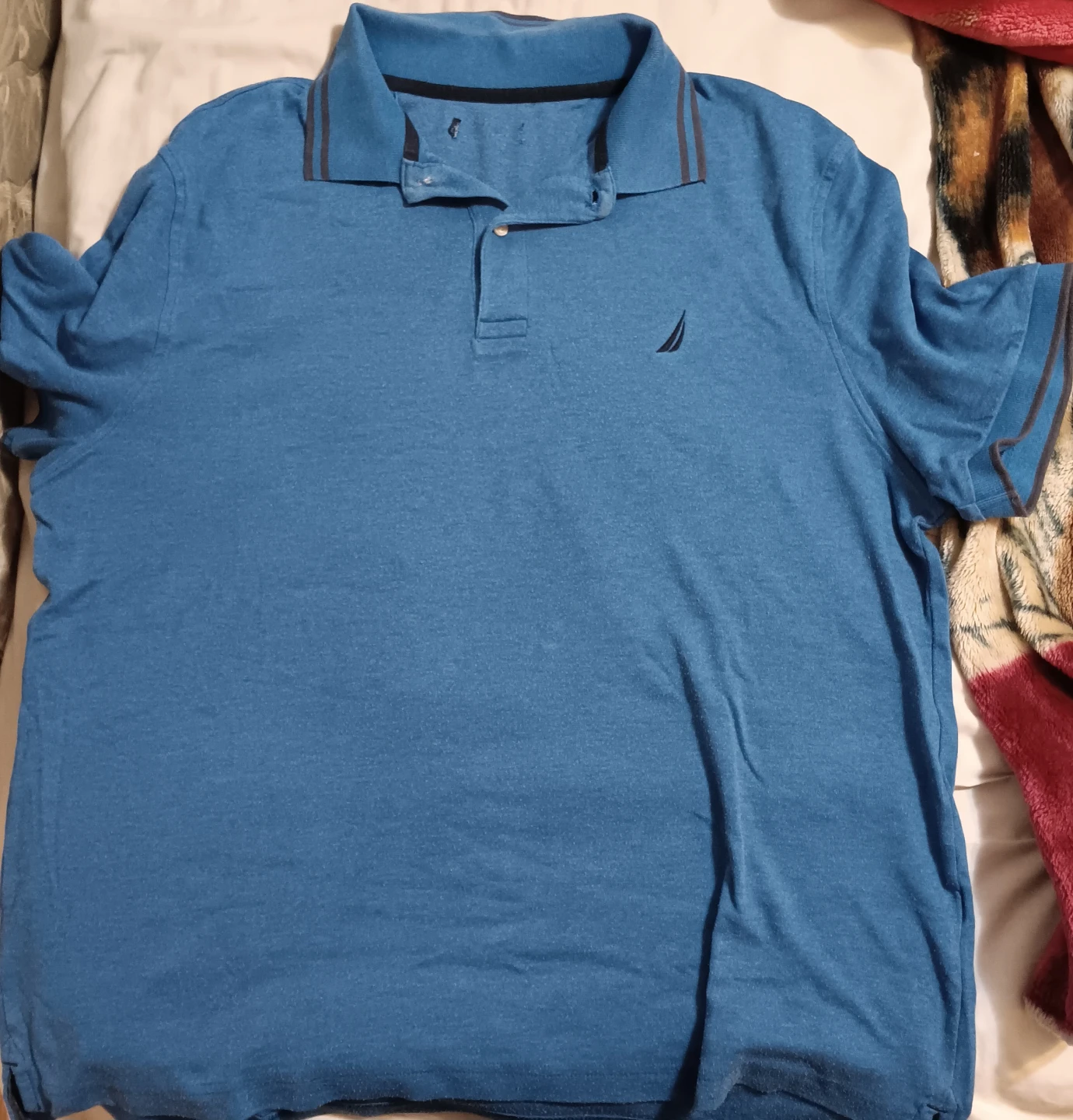 Nautica Blue Short Sleeve Polo Shirt