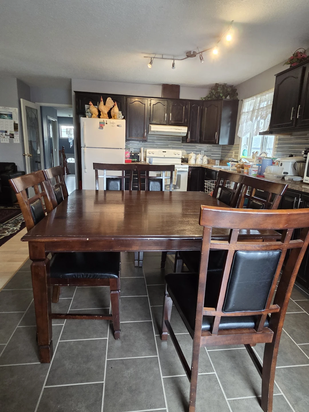 Wooden Dining Table with 8 Chairs - photo 2