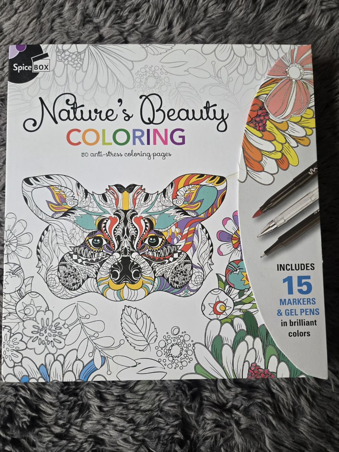 Set of 2 nature/animal adult coloring books - photo 3