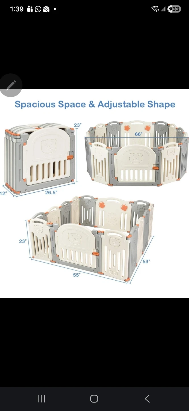 Adjustable Baby Playpen - Spacious & Safe - photo 3