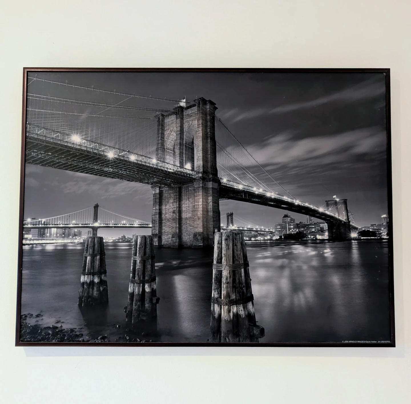 Framed NY Brooklyn Bridge Print Artwork