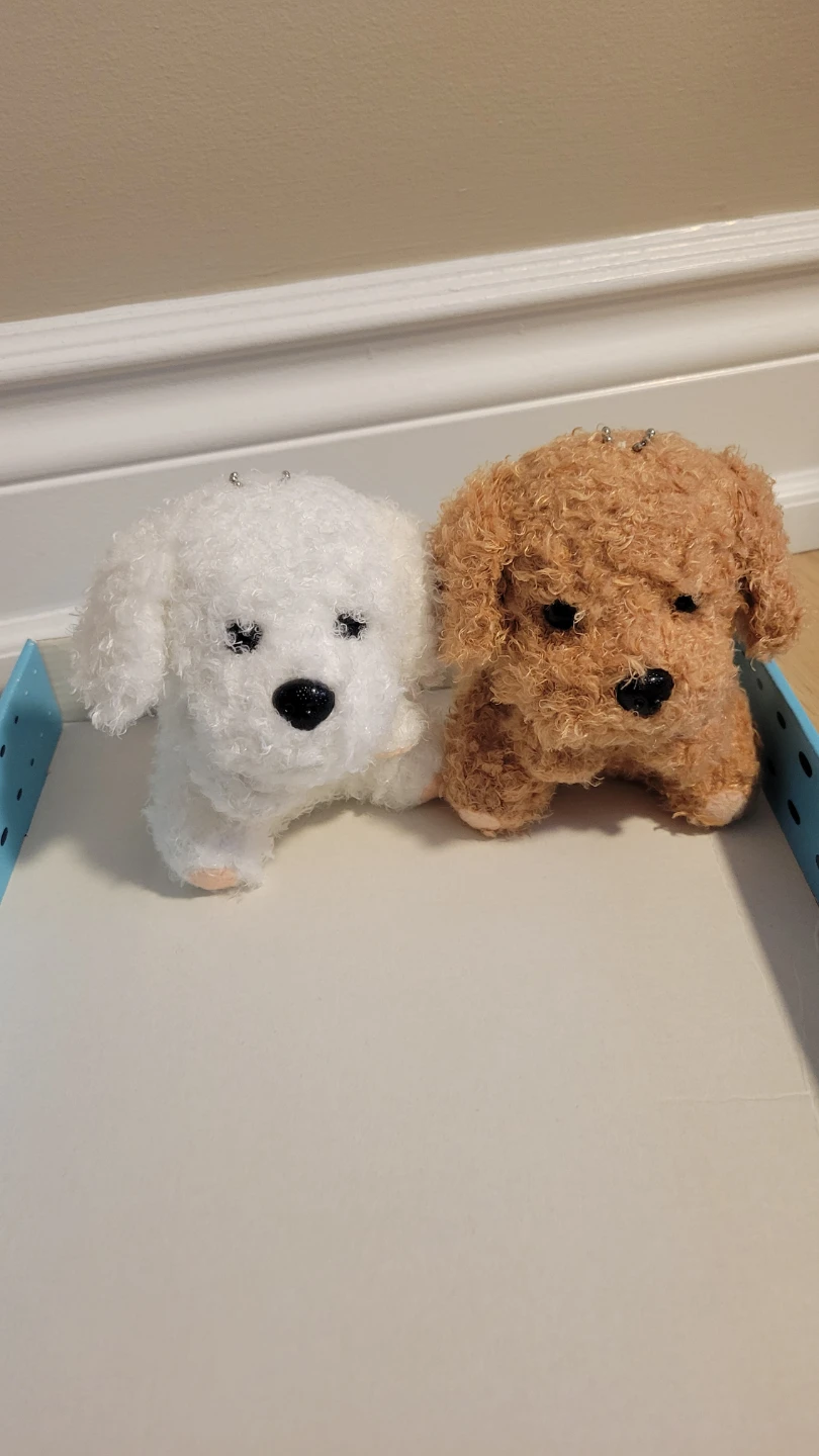 Plush Dog Toys - White and Brown