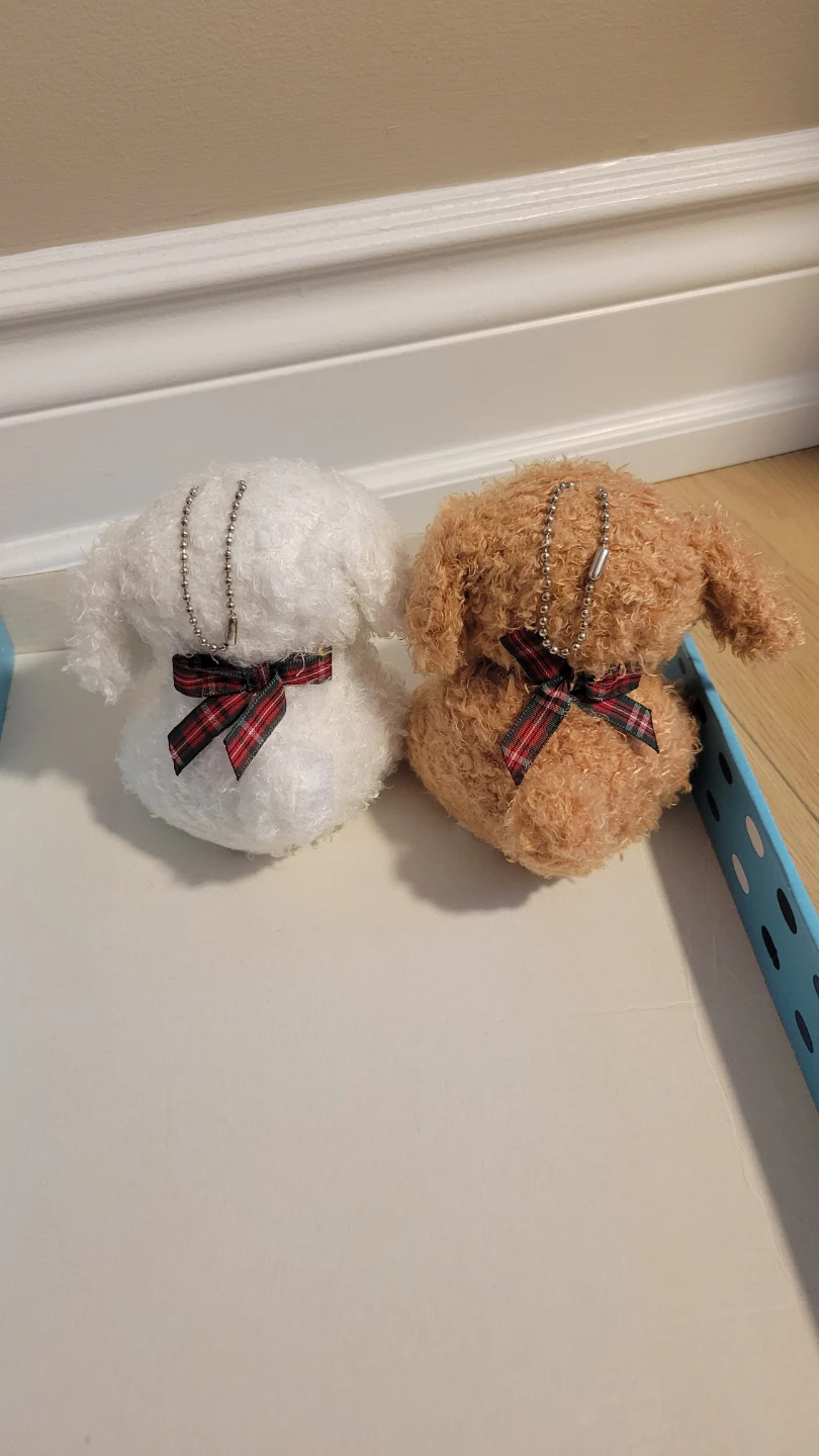 Plush Dog Toys - White and Brown - photo 2