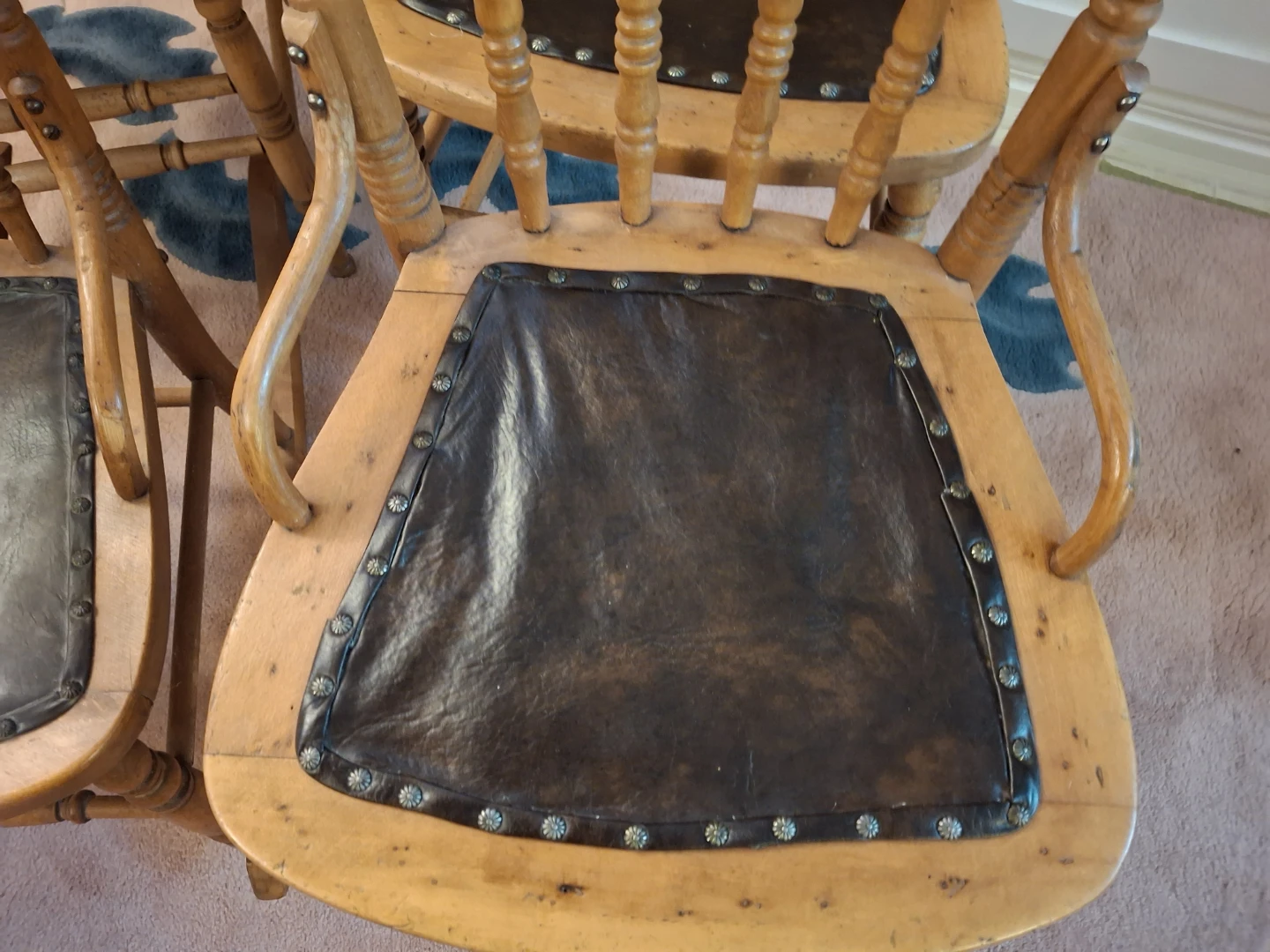 Set of 3 Wooden Dining Chairs and  Rocking Chair - photo 3