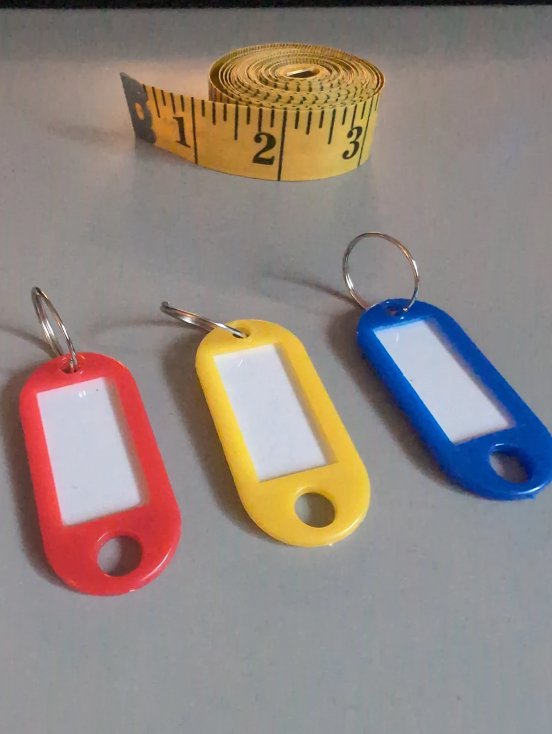 Assorted Colour Key Tags with Rings (3 pc)