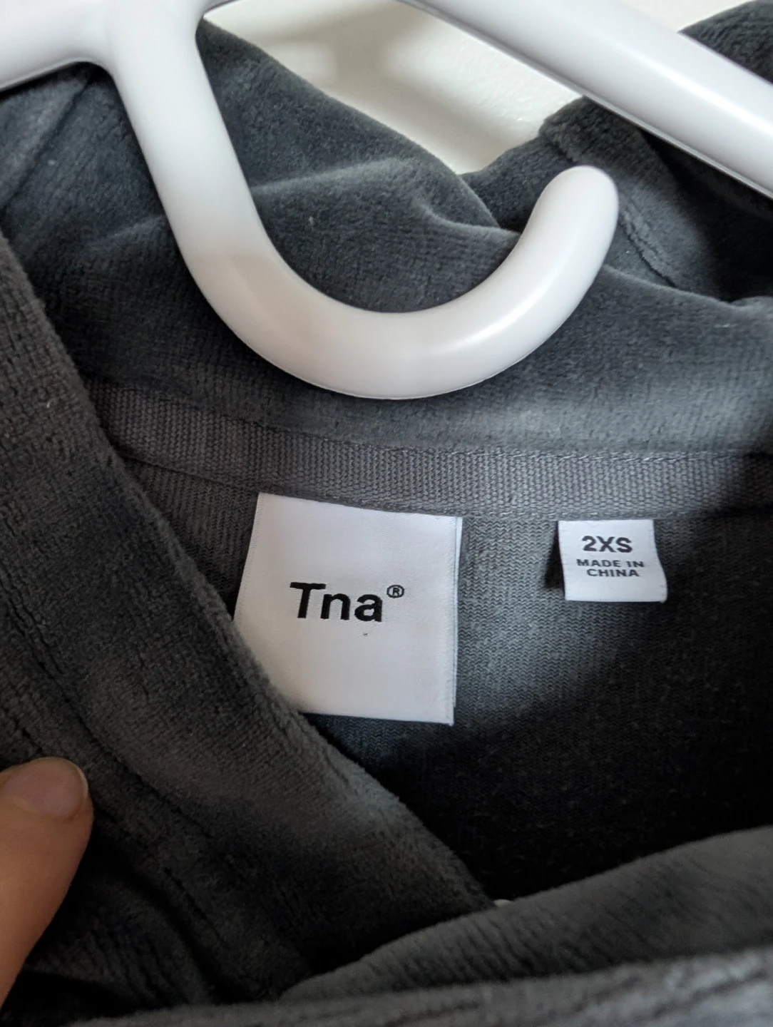 TNA Grey Velour Hoodie and Pants - photo 3