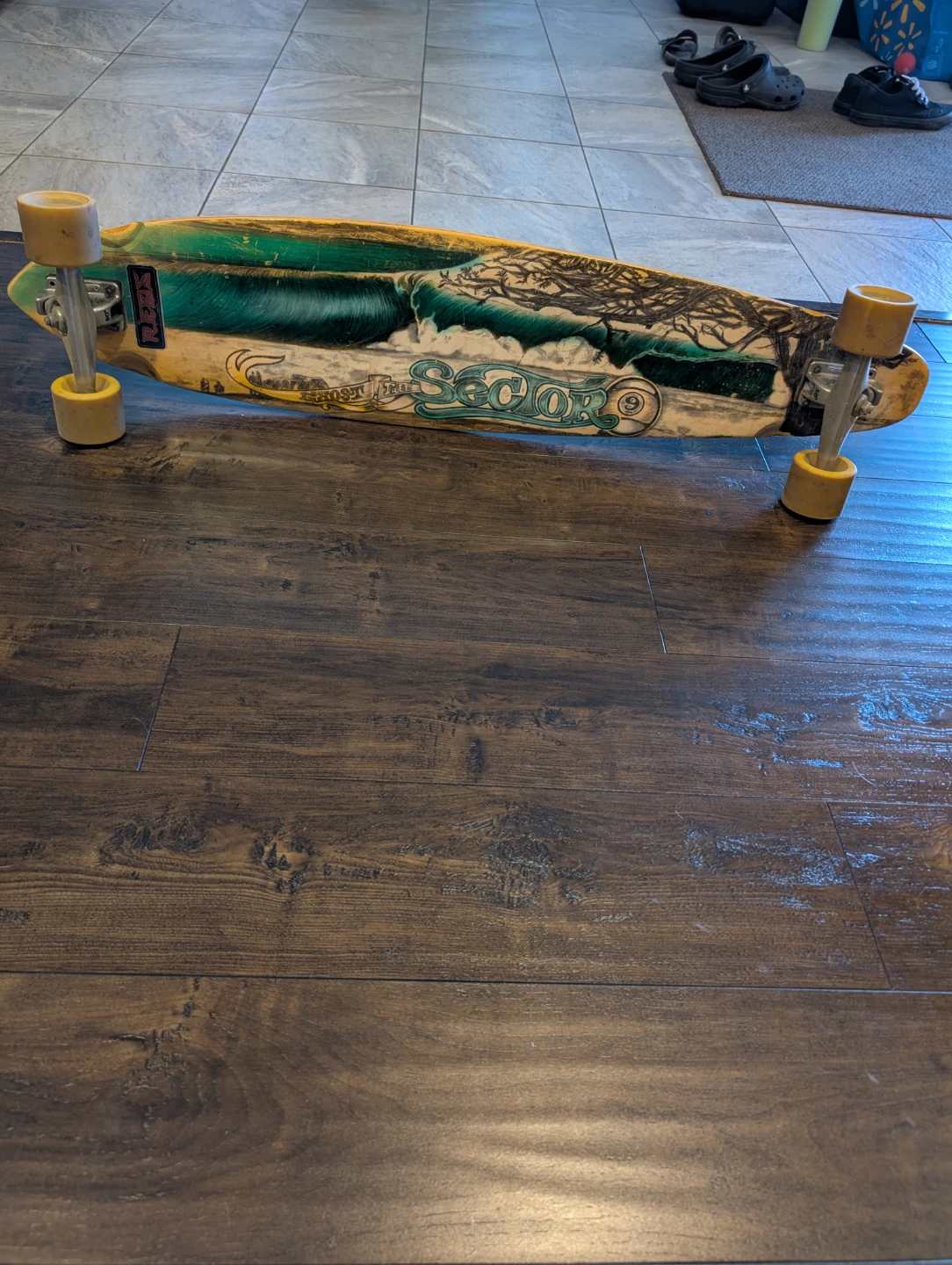 Sector 9 longboard with Mercer wheels.