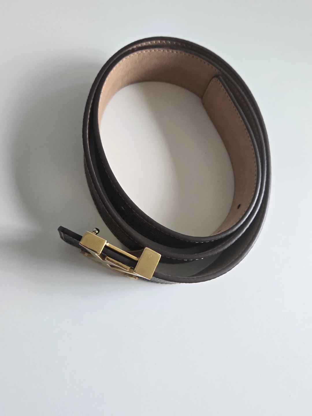 Louis Vuitton Damier Ebene Belt with Gold LV Buckle - photo 4