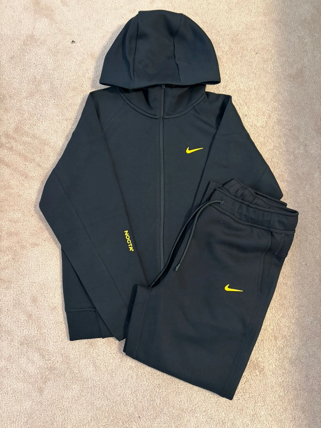 Nike x NOCTA Full Zip Hoodie & Jogger Set Black Yellow
