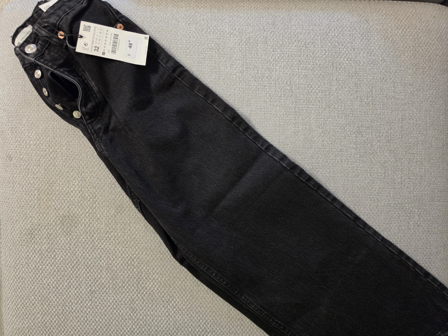 Zara Hi Rise Cropped Jeans Black Size 32 - photo 5