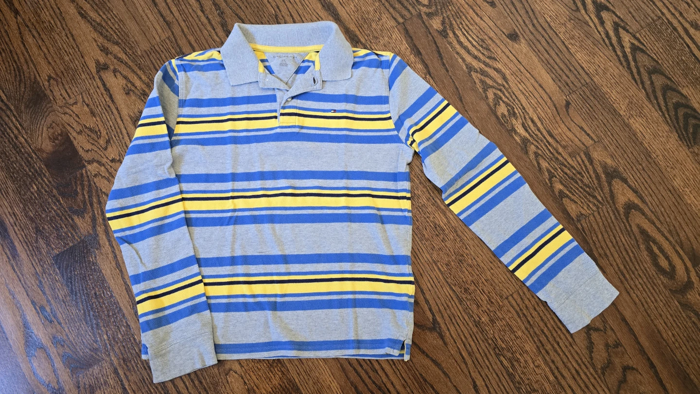 2 Tommy Hilfiger Long Sleeve Polo Shirts - Size L/12Y - photo 5
