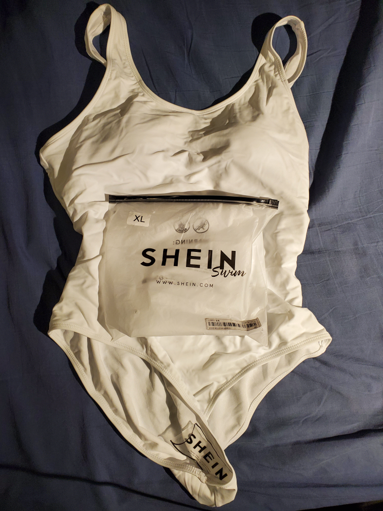 SHEIN White One-Piece Swimsuit XL