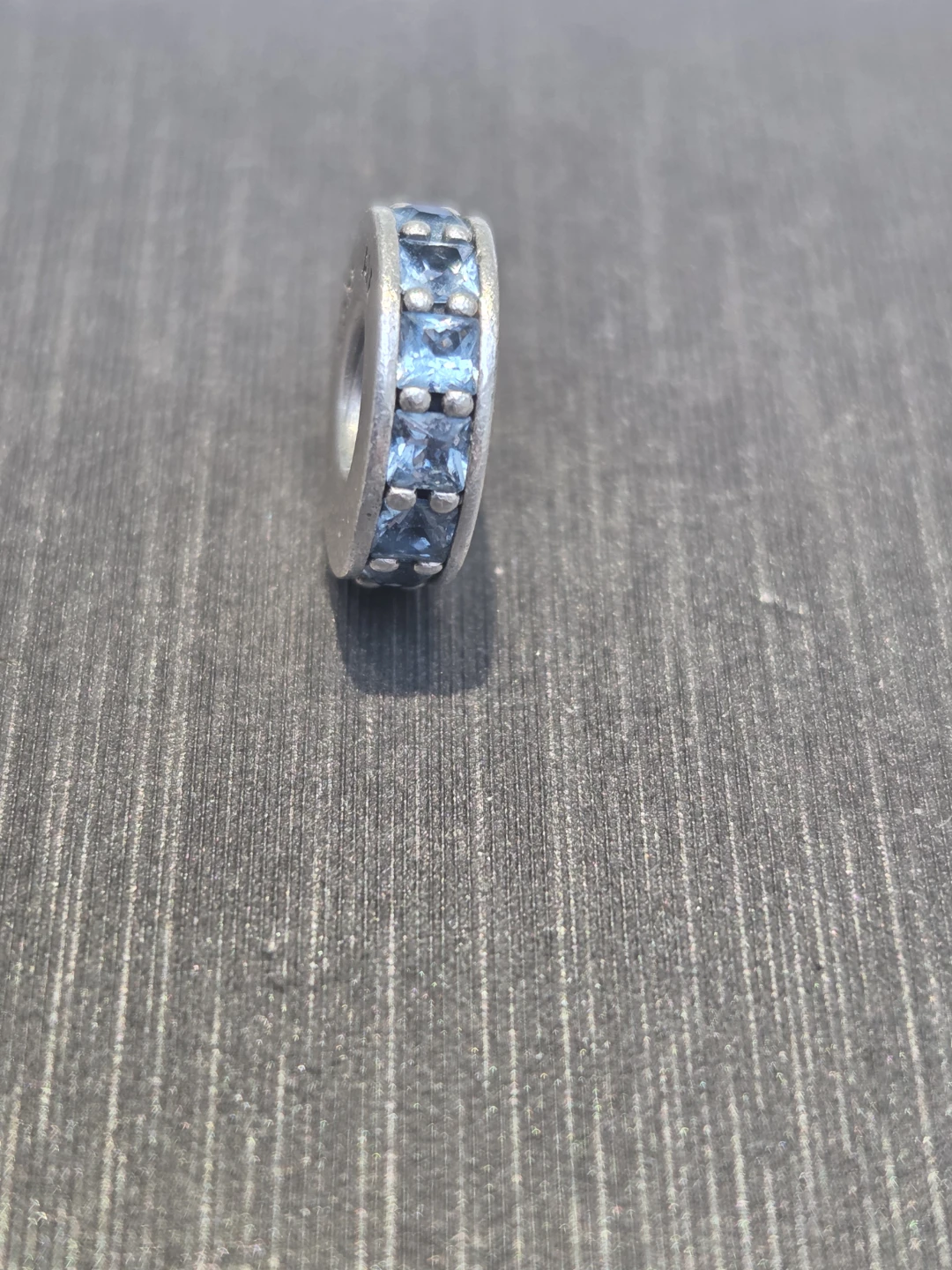 Sterling Silver Blue Stone Charm Bead